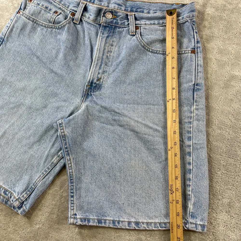Vintage Levis 550 Denim Shorts Relaxed Fit Mens 34 Blue Light Wash USA Y2K